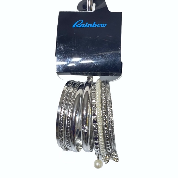 Rainbow Plus Size Assorted Charms Bangle Bracelets - Picture 2 of 4